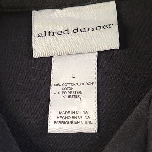 Alfred Dunner sz L pullover top, blk with silver embroidery and rhinestones - Picture 6 of 8
